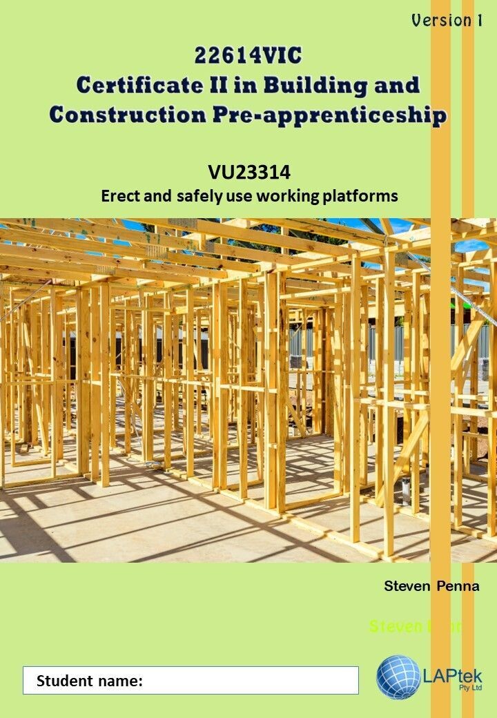 Erect and safely use working platforms - Course Code 22614VIC