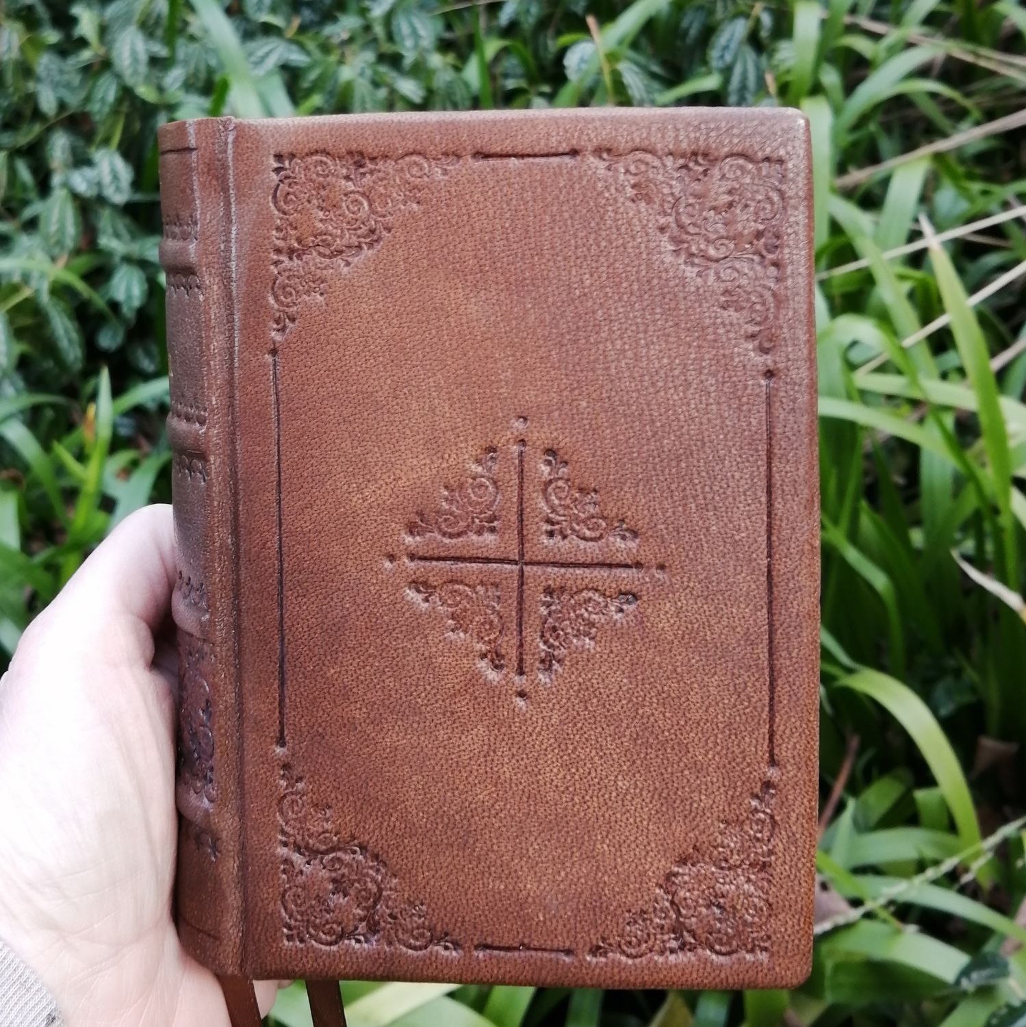 Leatherbound Psalter and Gospels in Brown Goatskin, Fr Lazarus Moore&#39;s translation