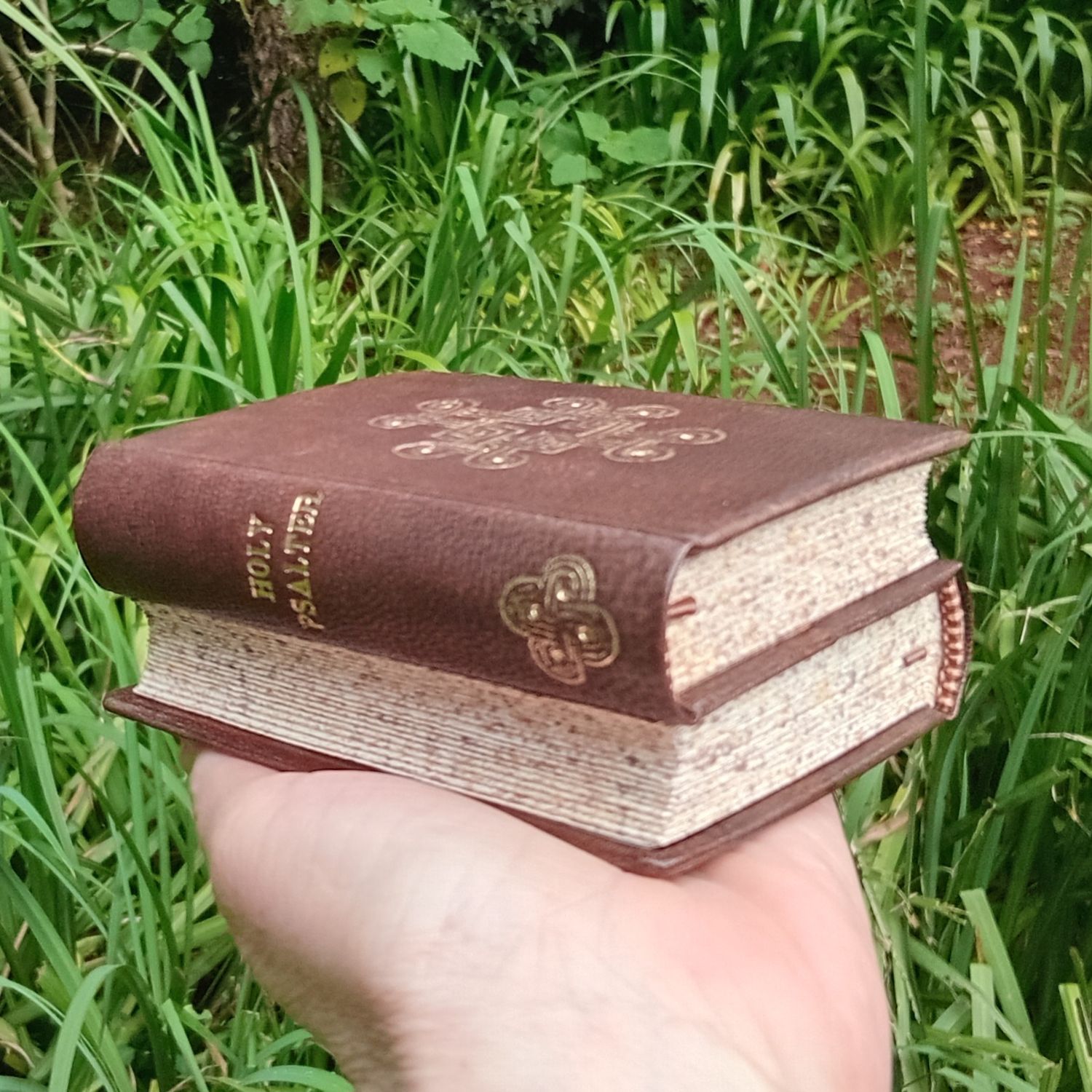 A7-sized Dos-à-dos Psalter and Gospels in Brown Goatskin with slipcase, Fr Lazarus Moore's translation