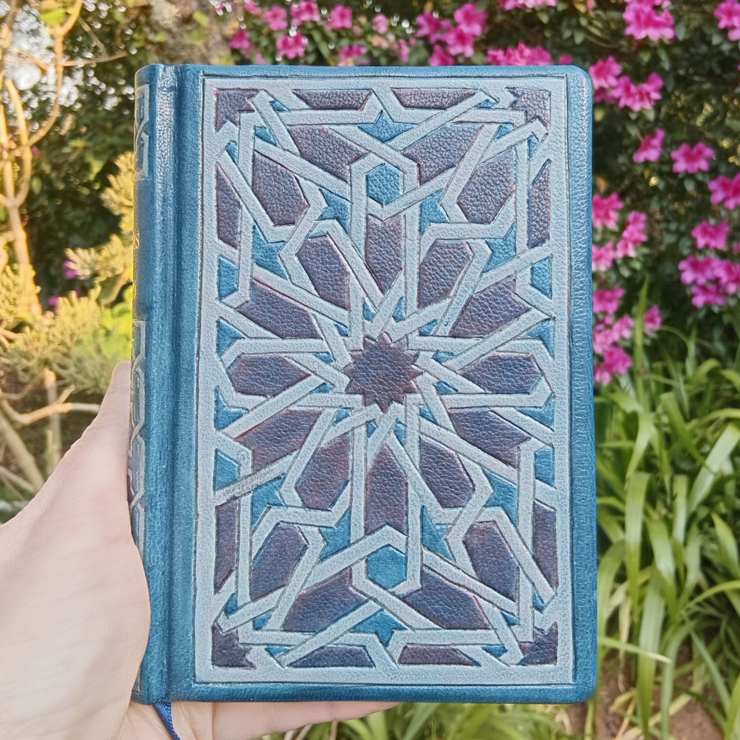 Coverdale Psalter, Handbound in Blue Goatskin with geometrical design