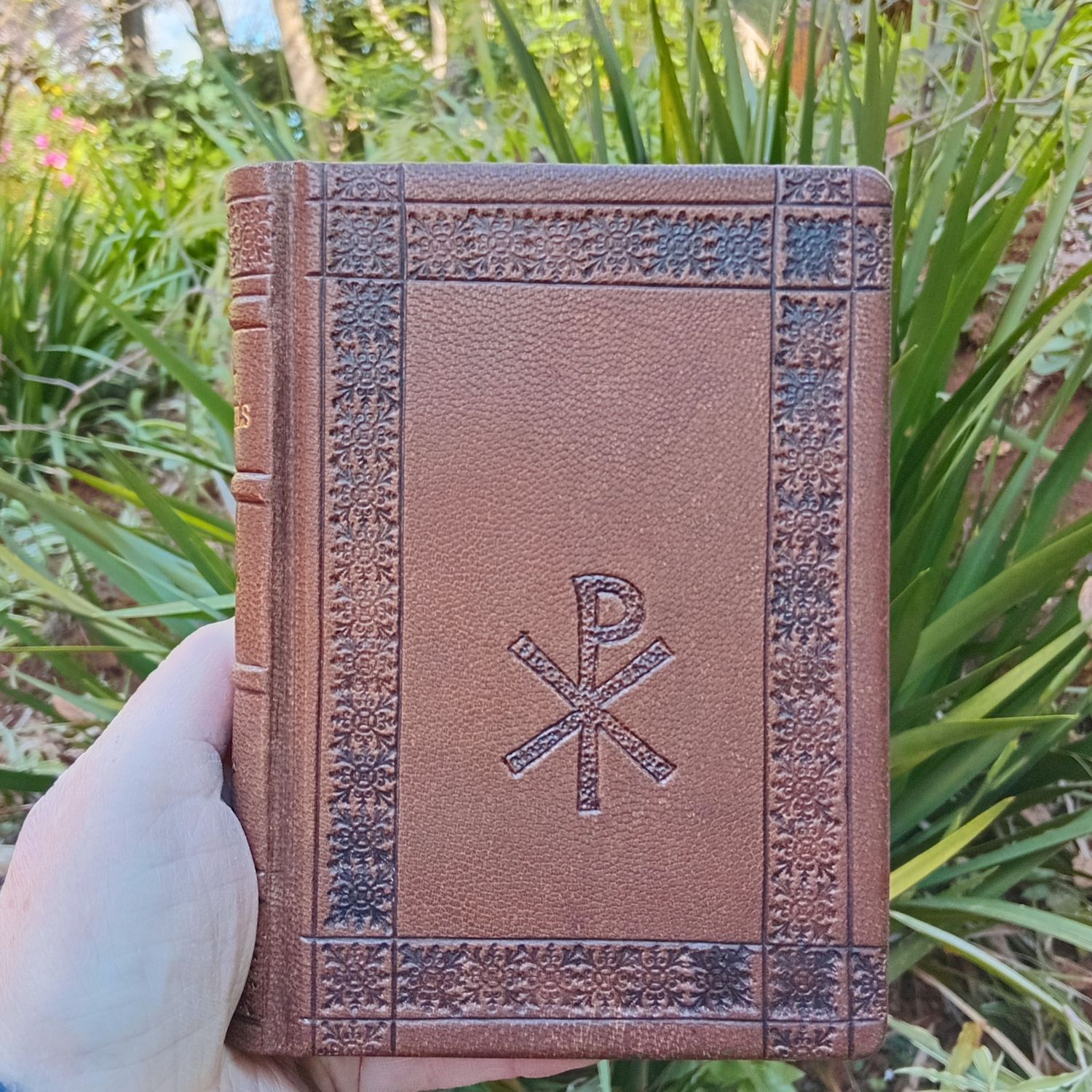 Leatherbound Book of Gospels, Brown Goatskin, Fr Lazarus Moore translation