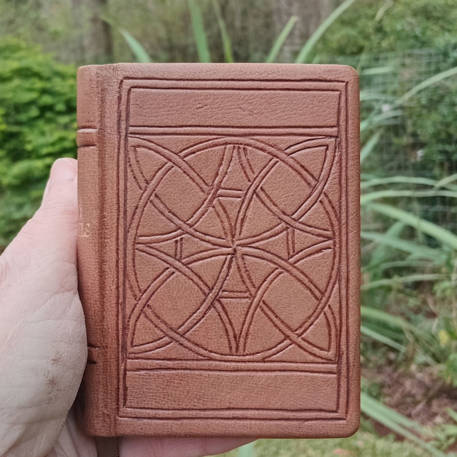 A7-sized Book of the Gospels translated by Fr Lazarus Moore, Brown Goatskin, with slip case