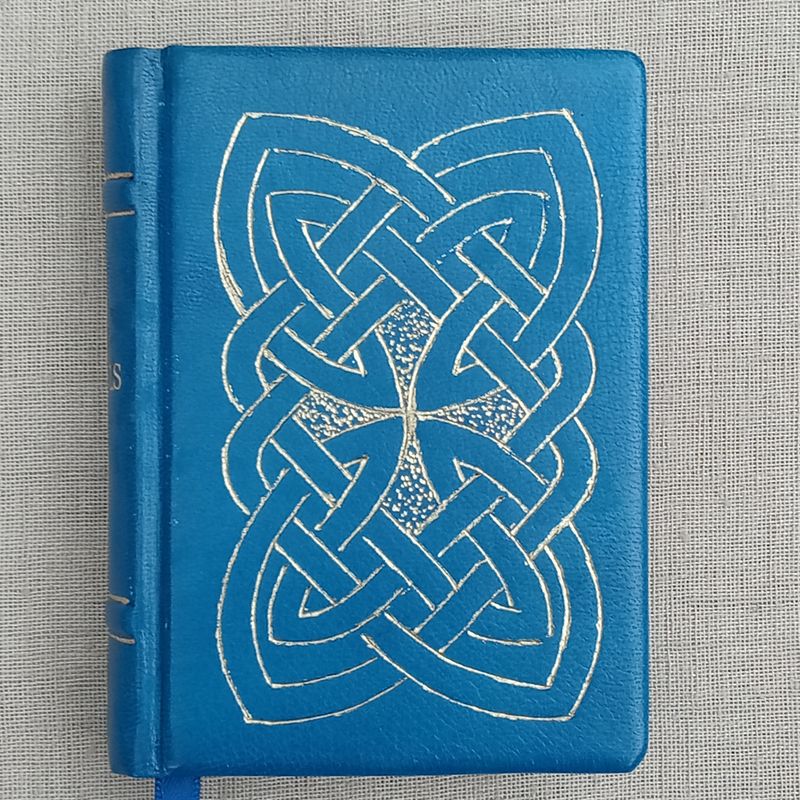 A7-sized Book of the Gospels translated by Fr Lazarus Moore, Blue Goatskin, with slip case
