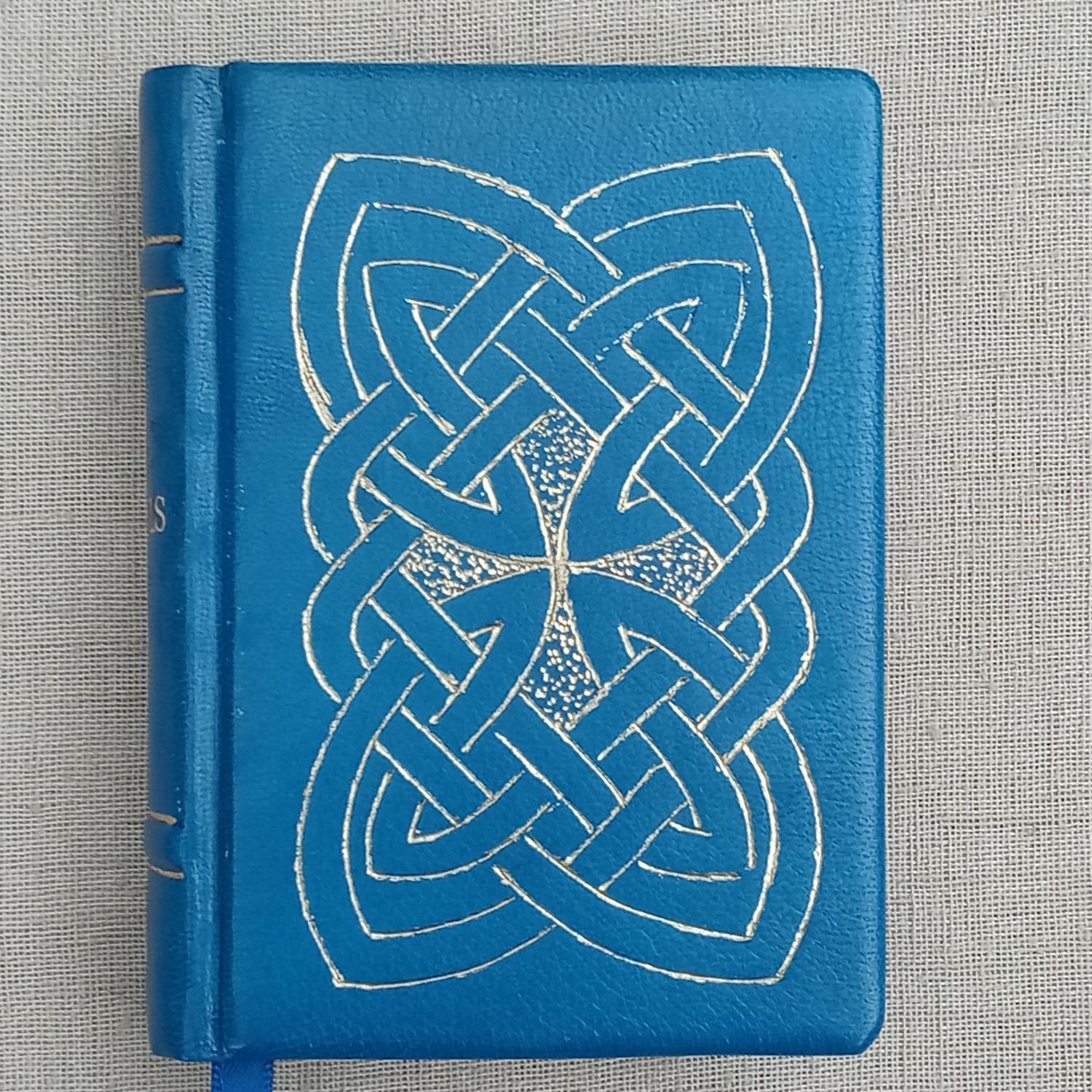A7-sized Book of the Gospels translated by Fr Lazarus Moore, Blue Goatskin, with slip case