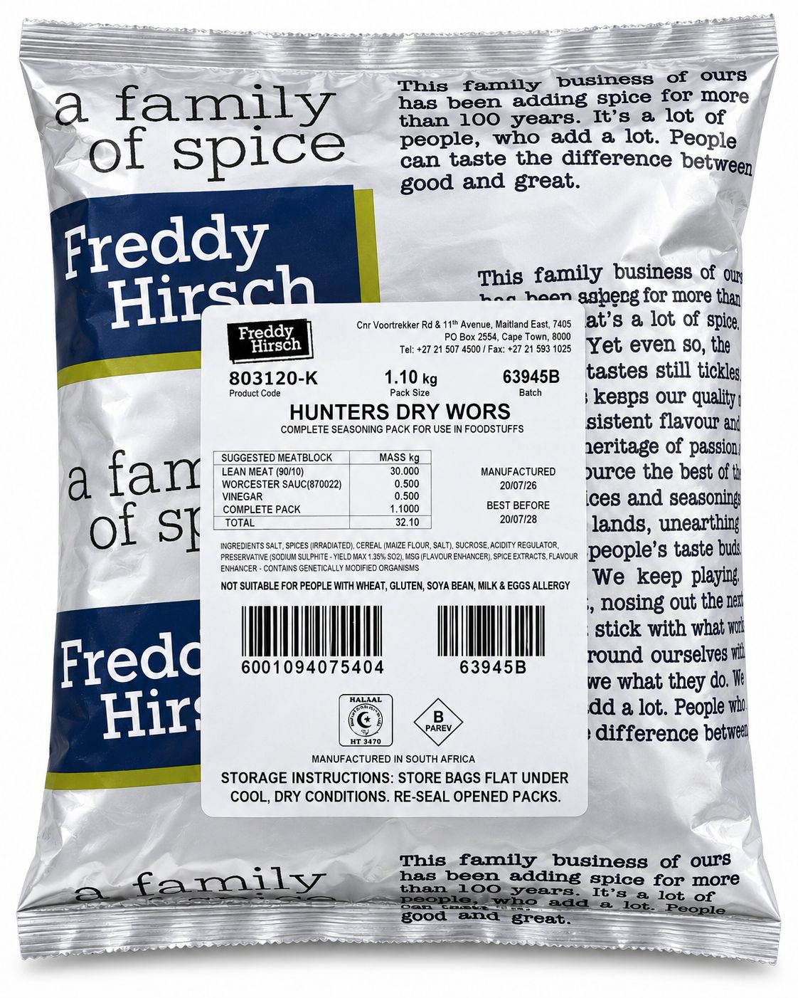 Freddy Hirsch Hunters Droëwors 1.1kg