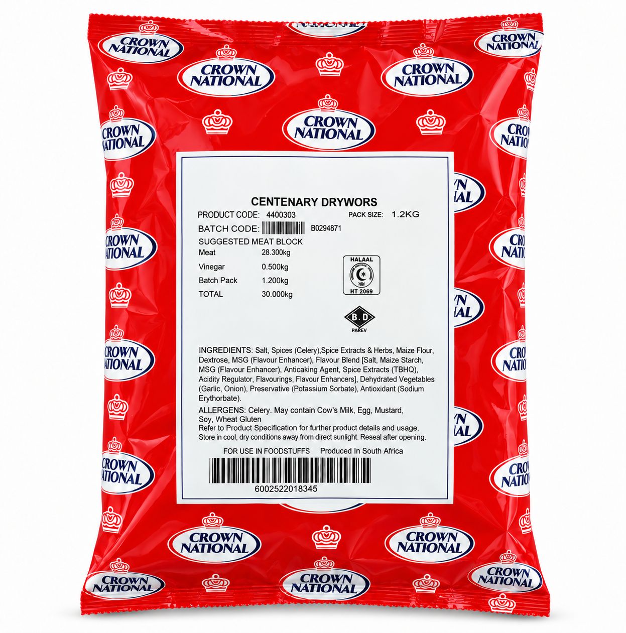 Crown National Centenary Drywors Seasoning – 1.2kg