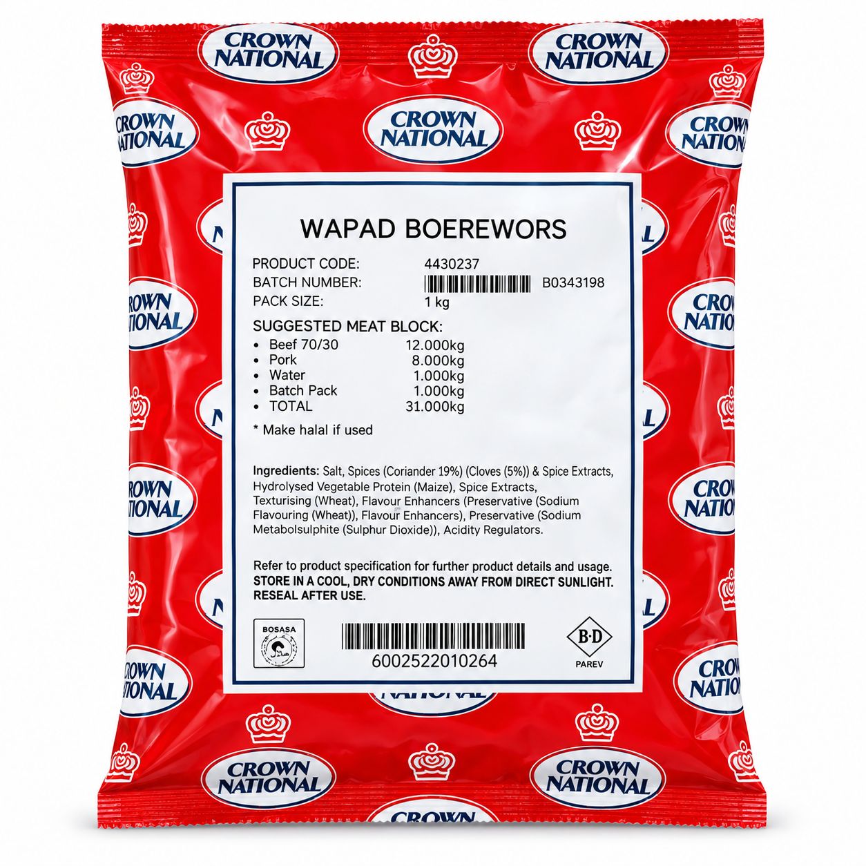 Crown National Wapad Boerewors Seasoning – 1kg Crown National Wapad Boerewors Seasoning – 1kg