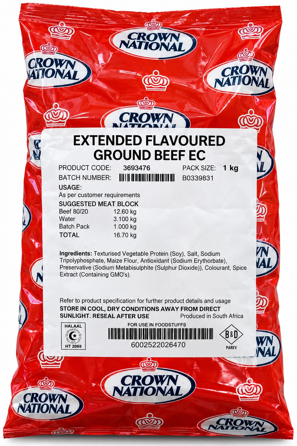 Crown National Extended Flavoured Ground Beef EC – 1kg
