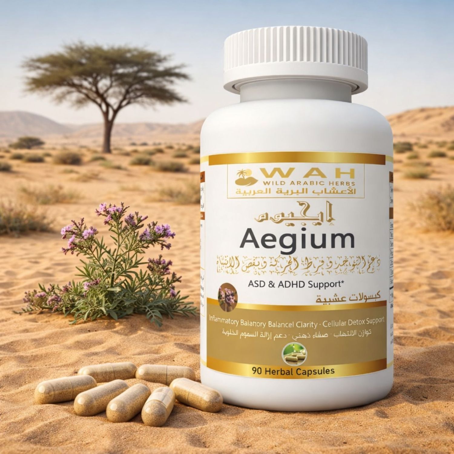 Aegium – Desert Herbs Formula for ASD &amp; ADHD (90 Capsules)