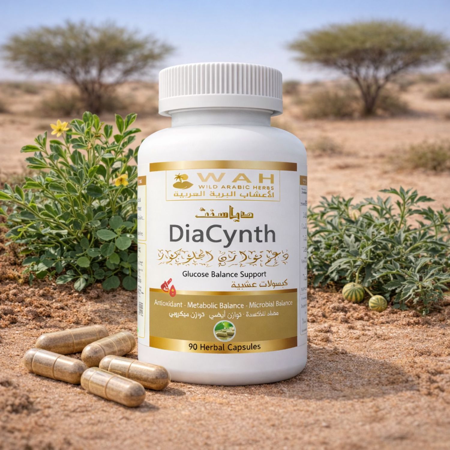 DiaCynth – Desert Herbs Formula for Diabetes Syndrome Control (90 Capsules)