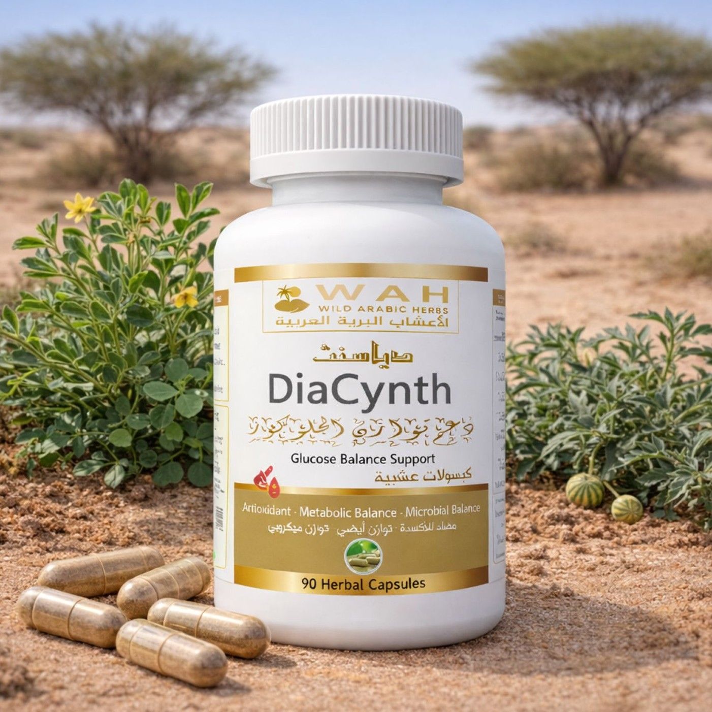 DiaCynth – Desert Herbs Formula for Diabetes Syndrome Control (90 Capsules)