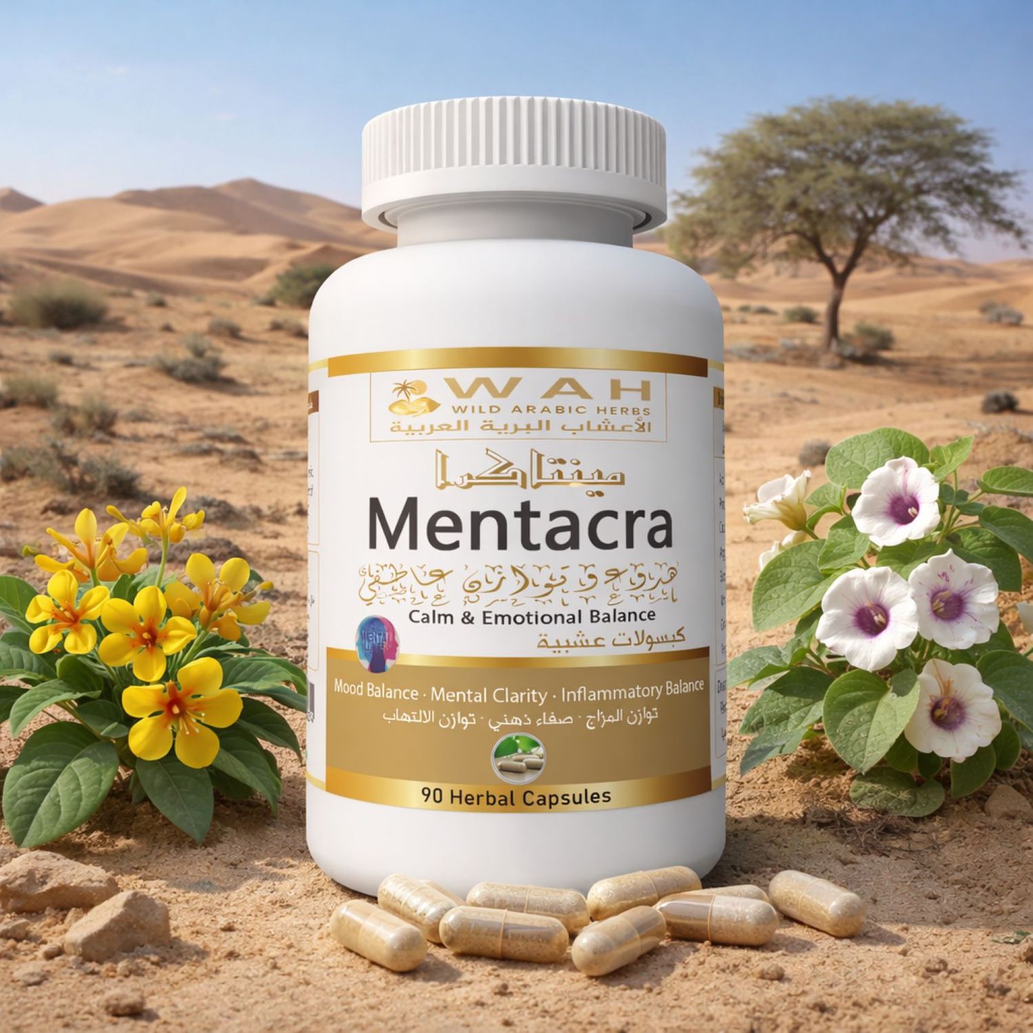 Mentacra – Desert Herbs Formula for Emotional Balance and Mental Health (90 Capsules)