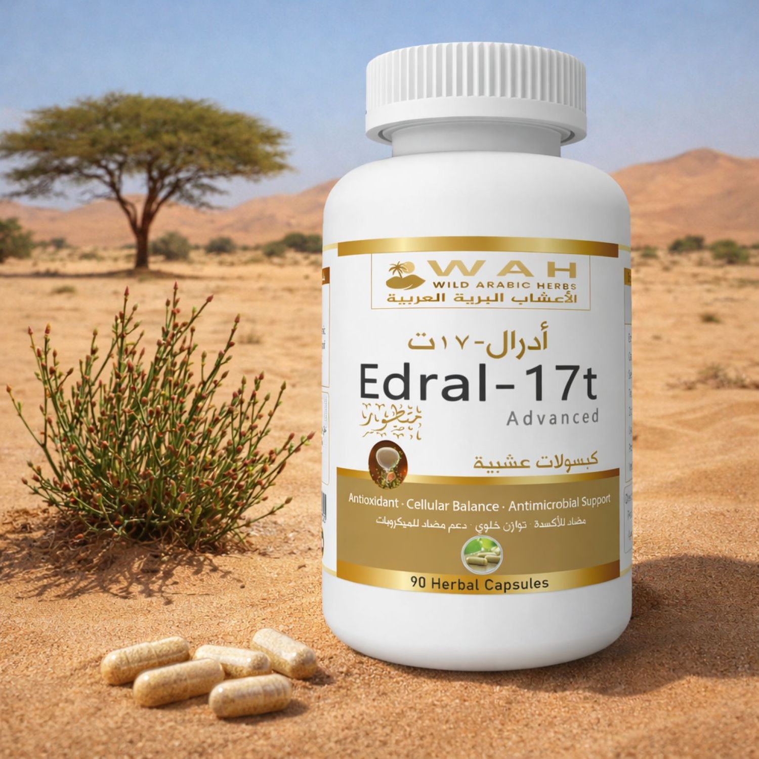 Edral-17t - Desert Herbs Formula for Prostate &amp; Testicles Cancers (90 Capsules)