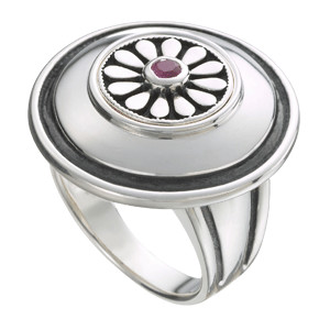 KR027 Kameleon Dome Ring with Antiquing  - DISCONTINUED