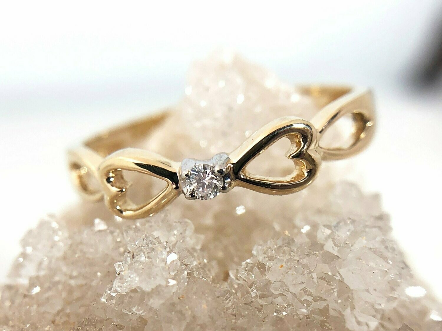 Rego 2162-10  10k Yellow Gold Diamond Double Heart Ring