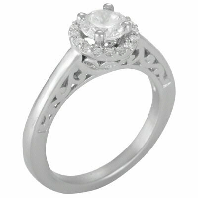Levy 5056E 14k White Gold .14cttw Diamond Engagement Ring Mounting (without center diamond) - CLEARANCE!!!
