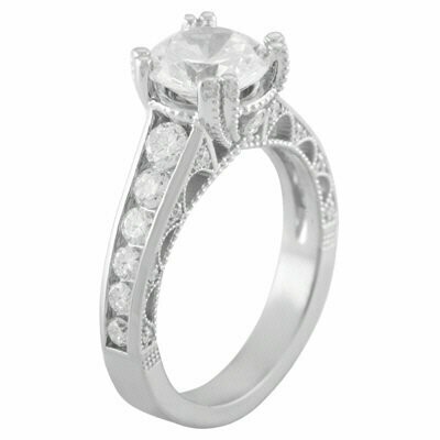 Levy 5184MID 14k White Gold .80cttw Diamond Engagement Ring Mounting (without center diamond) - CLEARANCE!!!