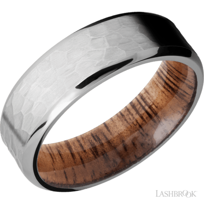 Lashbrook HWSLEEVE7B  Titanium Band with Hammered Finish and Hardwood Sleeve