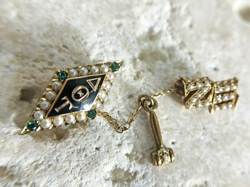 EST012  Estate 10k Yellow Gold Delta Theta Tau Pin - ON SALE!!!