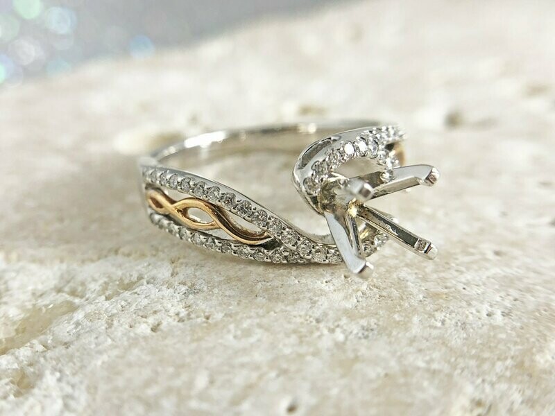 Levy 5389TT  14k Rose & White Gold Diamond Engagement Mounting - CLEARANCE!!!