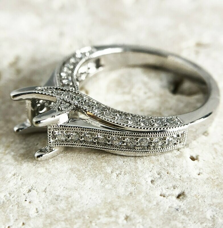 Levy 5072E  14k White Gold Diamond Engagement Mounting - CLEARANCE!!!