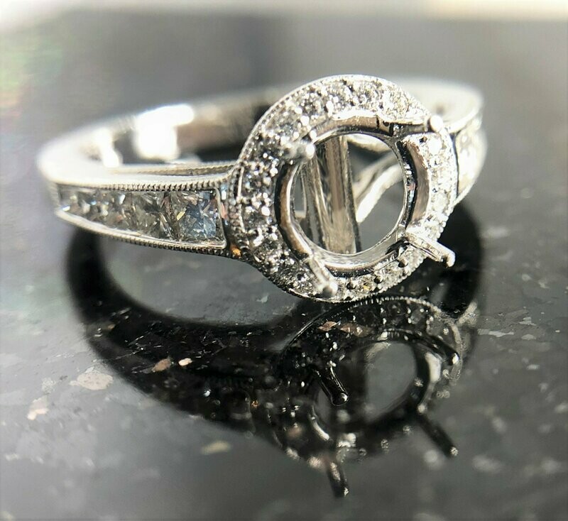 Namdar NAM024  14k White Gold .70cttw halo diamond engagement mounting - CLEARANCE!!!