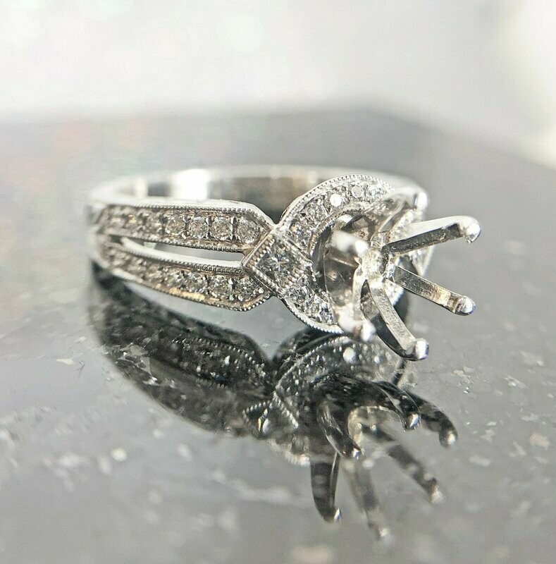 Namdar NAM015  14k White Gold .55cttw diamond engagement mounting - CLEARANCE!!!