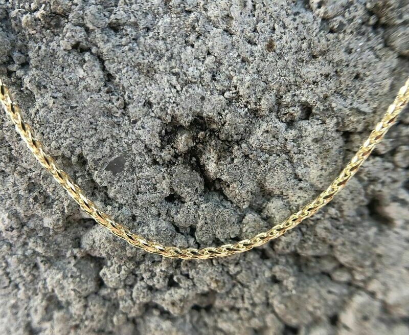 CG WTD-020  14k Yellow Gold D/C Wheat Chain