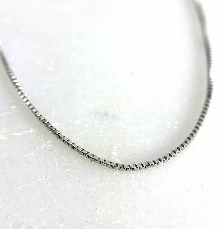 CG BOX-060W  14k White Gold Box Chain