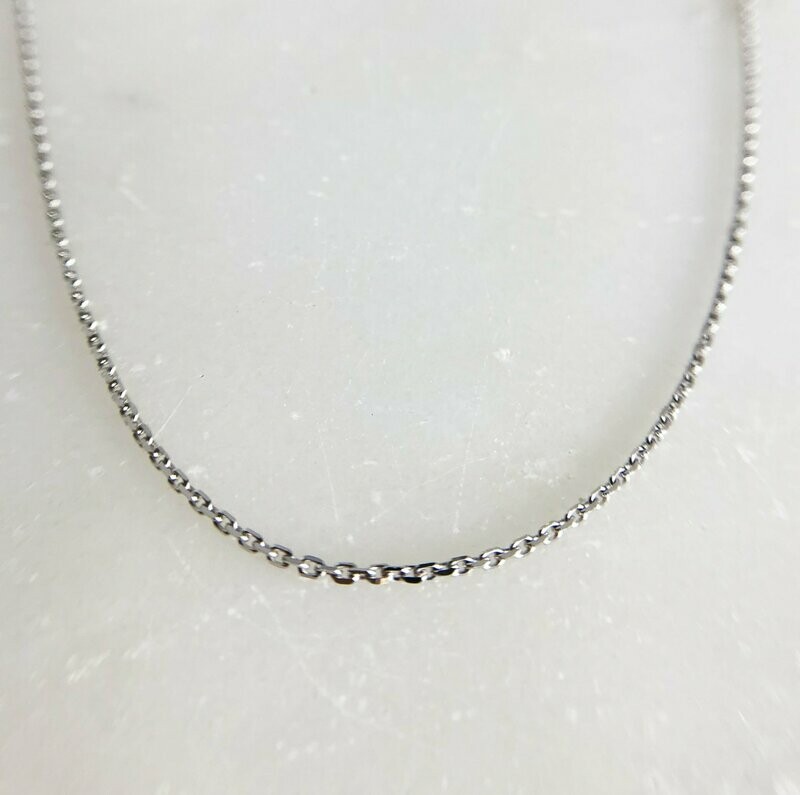 CG DCC-030W  14k White Gold Cable Chain