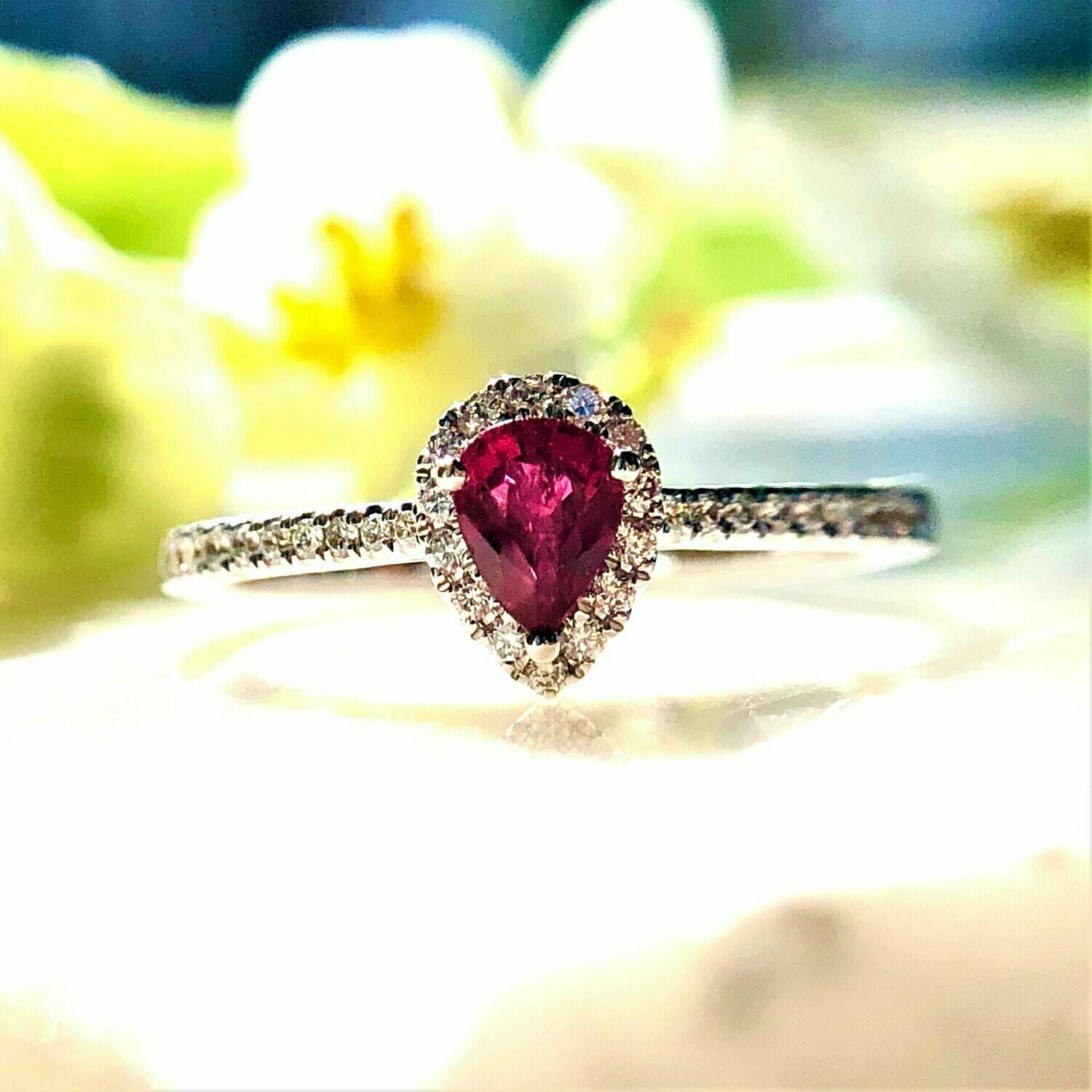 25500760 14k White Gold Ruby & Diamond Halo Ring 25500760 14k White Gold Ruby & Diamond Halo Ring