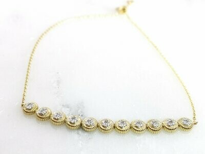 Wilkerson B325356 14k Yellow Gold Diamond Bola Bracelet (Clearance)