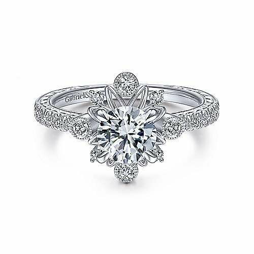 Gabriel ER14769R3W44JJ 14k White Gold .95cttw Diamond Engagement Ring (Sale Priced!!!)