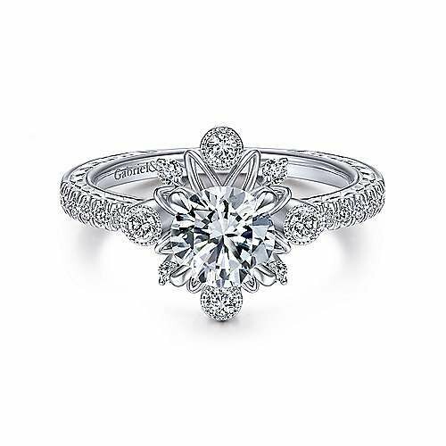 Gabriel ER14769R3W44JJ  14k White Gold .25cttw Diamond Engagement Ring Mounting (Center diamond not included)  (Sale Priced!))