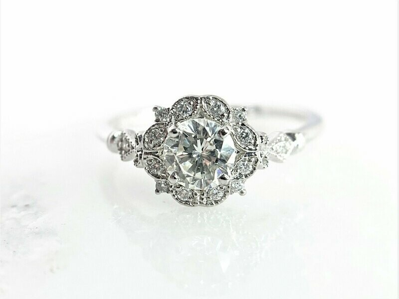 Rego 17619-01 14k White Gold .08cttw Diamond Engagement Ring Mounting (Center Diamond Not Included) (Clearance Priced) Rego 17619-01 14k White Gold .08cttw Diamond Engagement Ring Mounting (Center Diamond Not Included) (Clearance Priced)