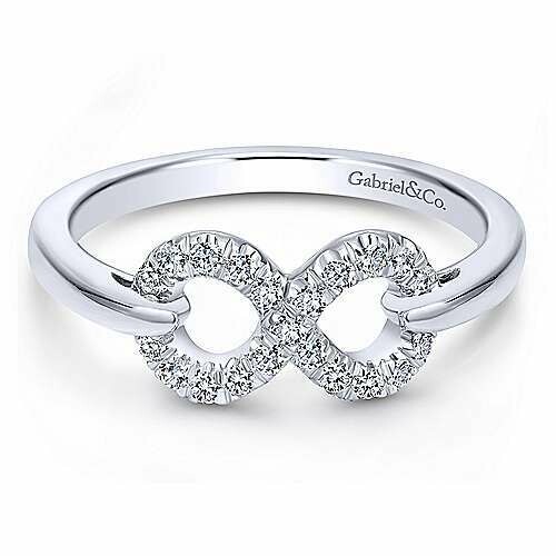 Gabriel LR50228SVJWS  Sterling Silver White Sapphire Infinity Ring