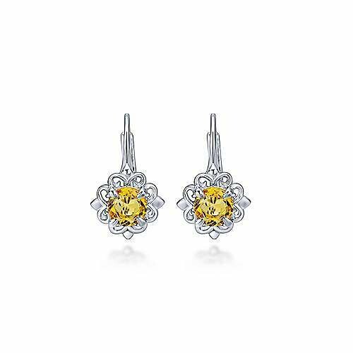 Gabriel EG12124SVJCT  Sterling Silver Citrine Dangle Earrings