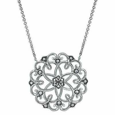 Gabriel NK3990SVJWS Sterling Silver White Sapphire Necklace (Sale Priced)