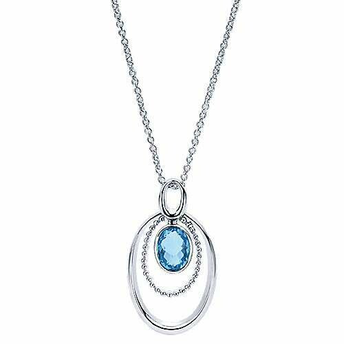 Gabriel NK3999SVJBT  Sterling Silver Blue Topaz Necklace