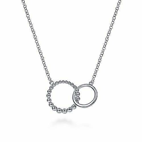 Gabriel NK6388SVJJJ  Gabriel Sterling Silver Double Circle Necklace