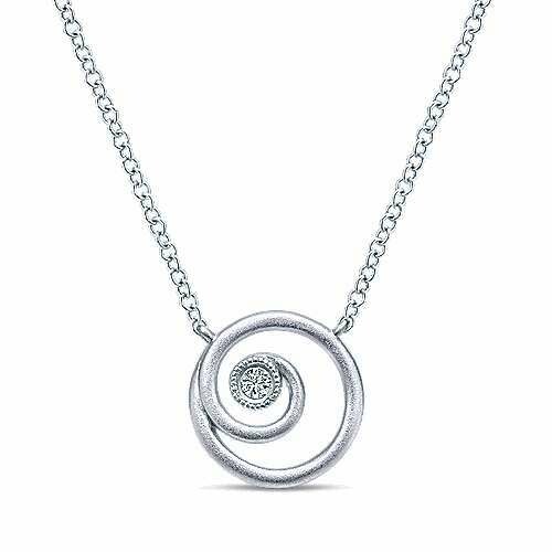 Gabriel NK4642SV5JJ  Sterling Silver Diamond Necklace
