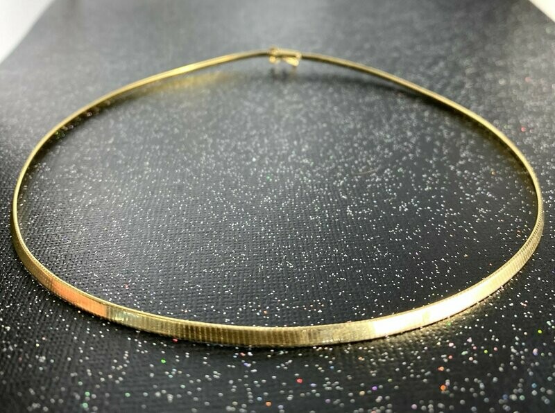 CA539  14k Yellow Gold Flat Omega Chain