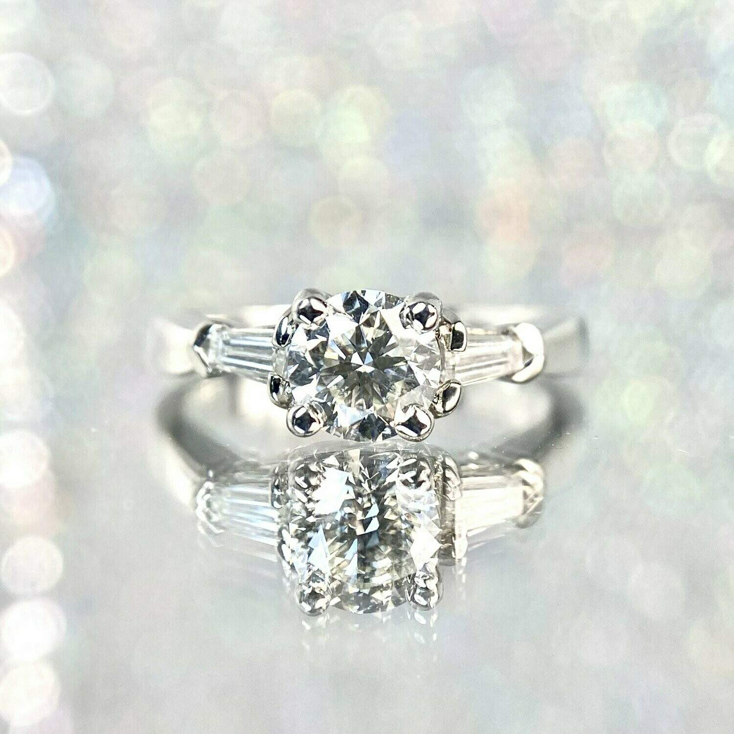 Rego 5838-03 14k White Gold Diamond Engagement Ring Mounting (Center Diamond Not Included)