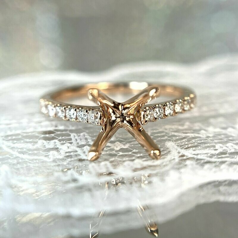 23855620  14k Rose Gold .19cttw diamond engagement mounting - ON SALE!!!