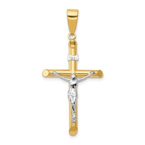 K4324  14k Yellow and White Gold Crucifix