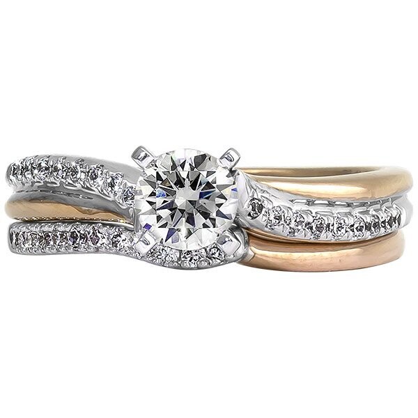 Rego 14886-01 14k Rose/White Gold .13cttw Diamond Engagement Ring Mounting (without center diamond)
(Sale Priced)