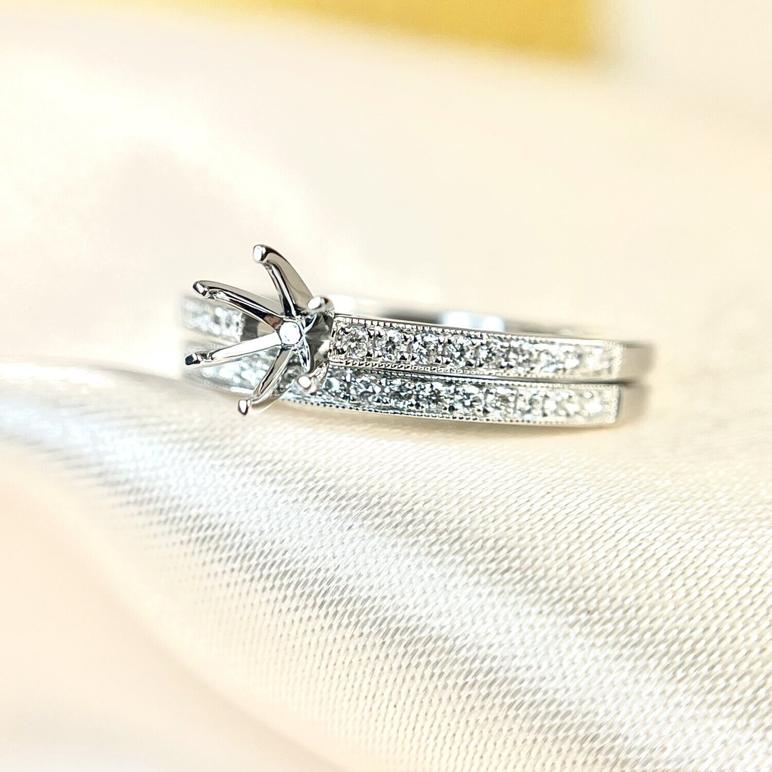 23921562  14k White Gold Diamond Engagement Set (Center Diamond Not Included) - ON SALE!!!