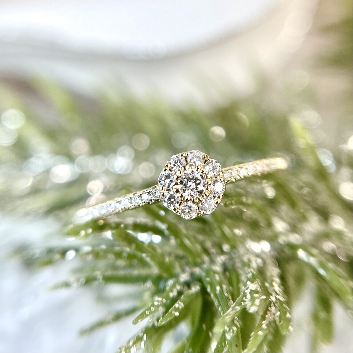24327314 14k Yellow Gold Diamond Cluster Ring