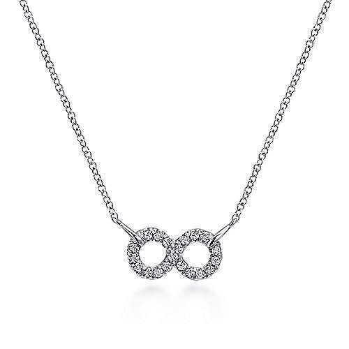 Gabriel NK4317SVJWS Sterling Silver White Sapphire Infinity Necklace