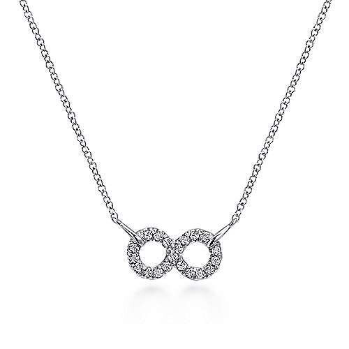 Gabriel NK4317SVJWS Sterling Silver White Sapphire Infinity Necklace